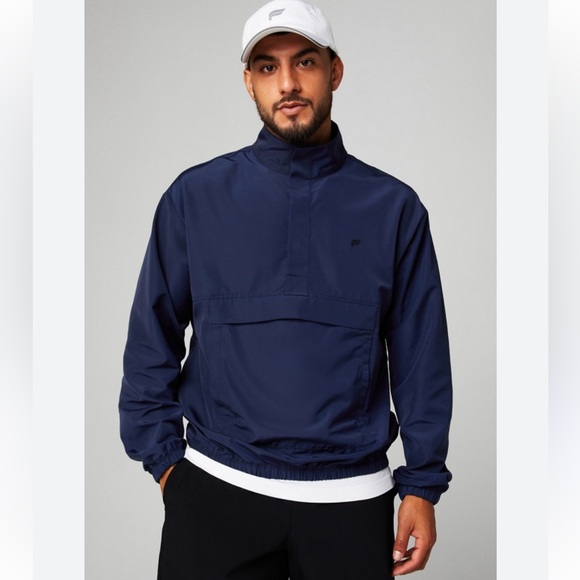 Fabletics The Outpost Anorak Jacket In Navy Blue Men’s Size Large - Picture 1 of 11